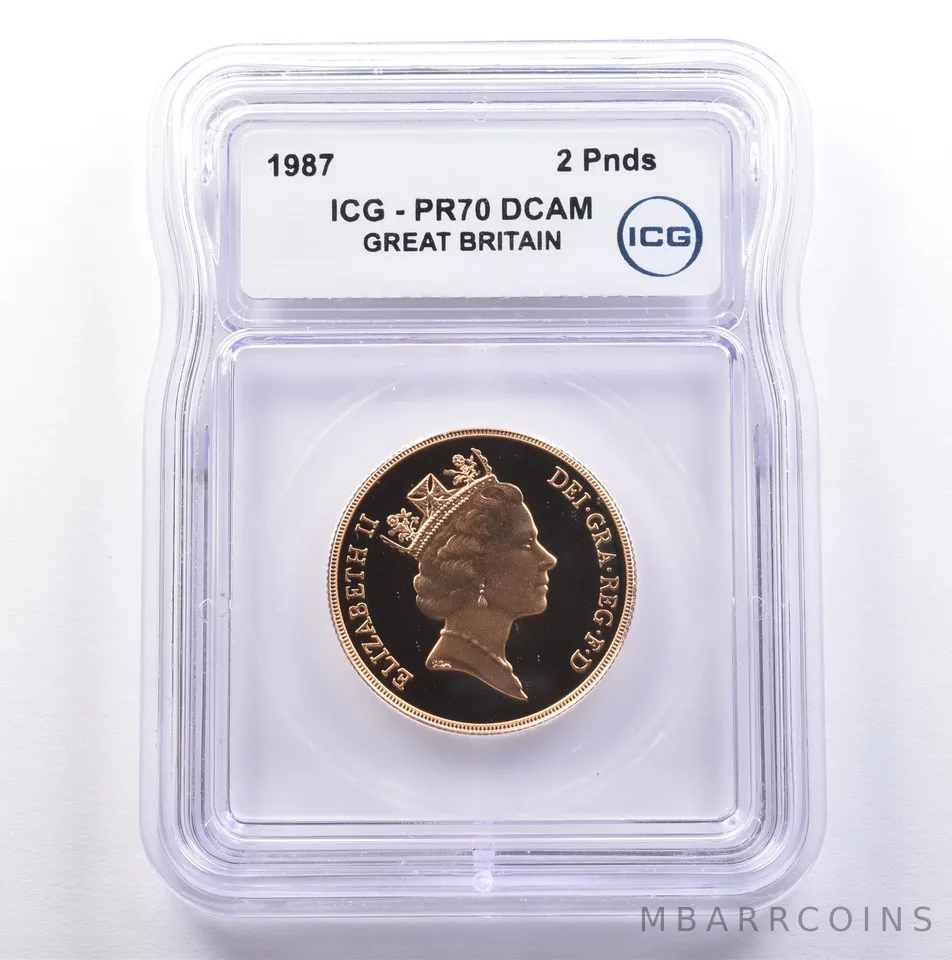 1987 Great Britain 2 Pound Gold Double Sovereign PR70 DCAM ICG *9128