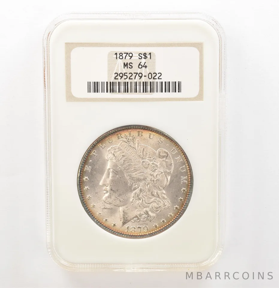 1879 Morgan Silver Dollar MS64 NGC Tone Reverse - Old Holder *3938