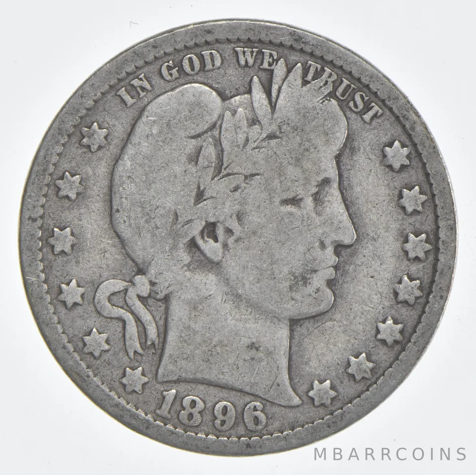 1896-O Barber Quarter 90% Silver VG Condition