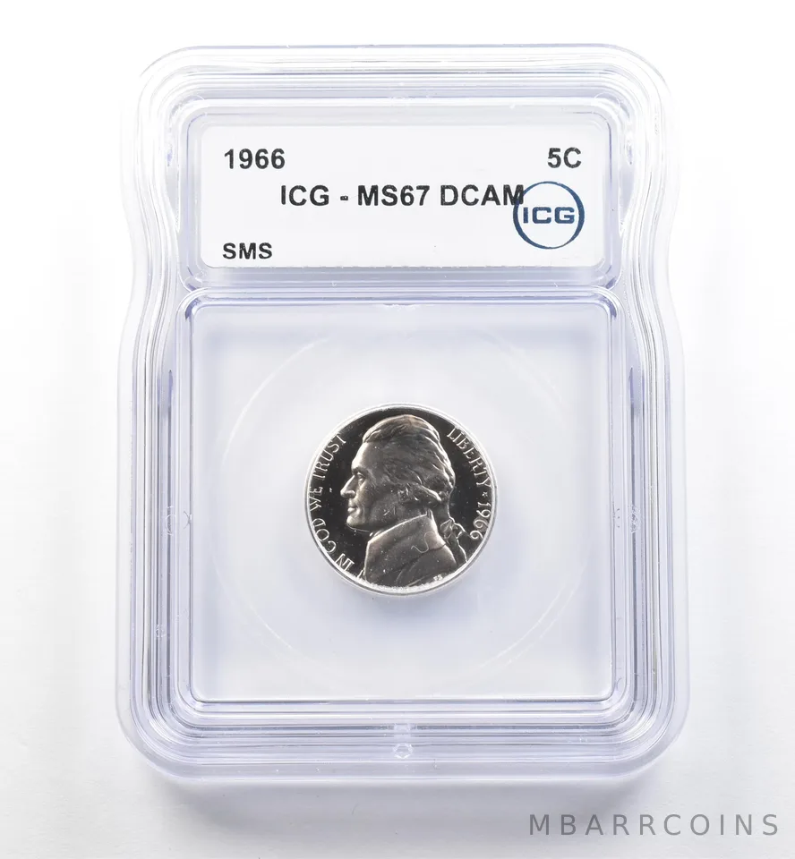 1966 Jefferson Nickel SMS MS67 DCAM ICG *7462