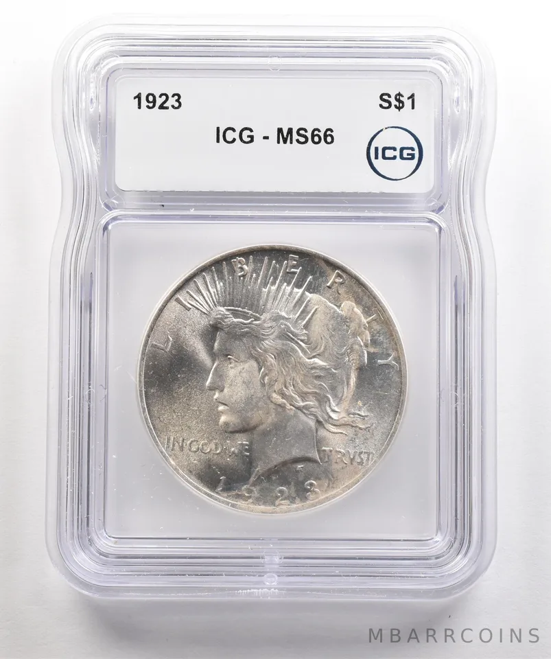 1923 Peace Silver Dollar MS66 ICG a5386