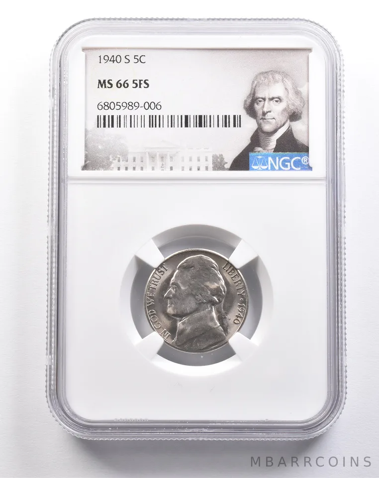 1940-S Jefferson Nickel MS66 5FS NGC *4889