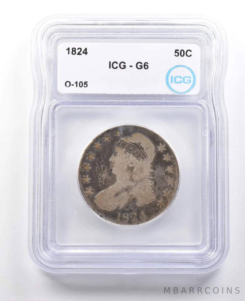 1824 Capped Bust Half Dollar O-105 G6 ICG *3052