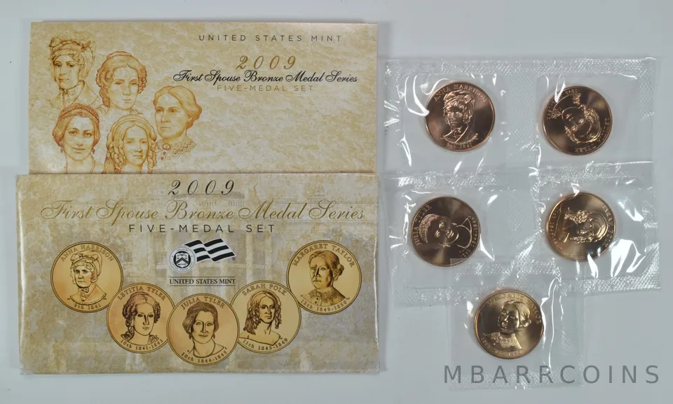 2009 First Spouse Bronze Medal Series Five Medal Set