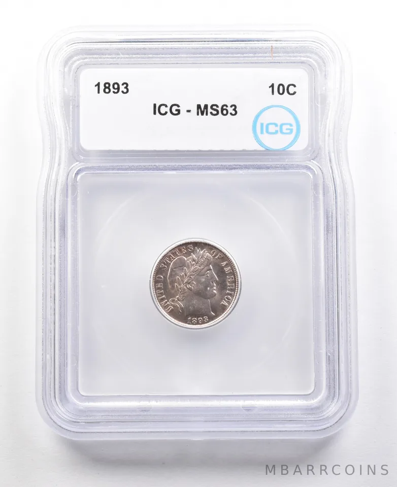 1893 Barber Dime MS63 ICG *3540