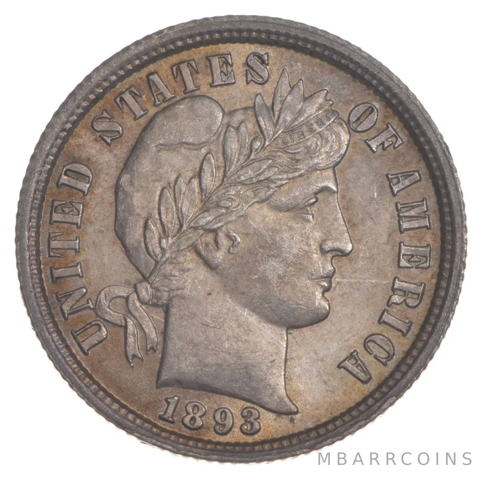 1893 Barber Dime - Love Token *7324