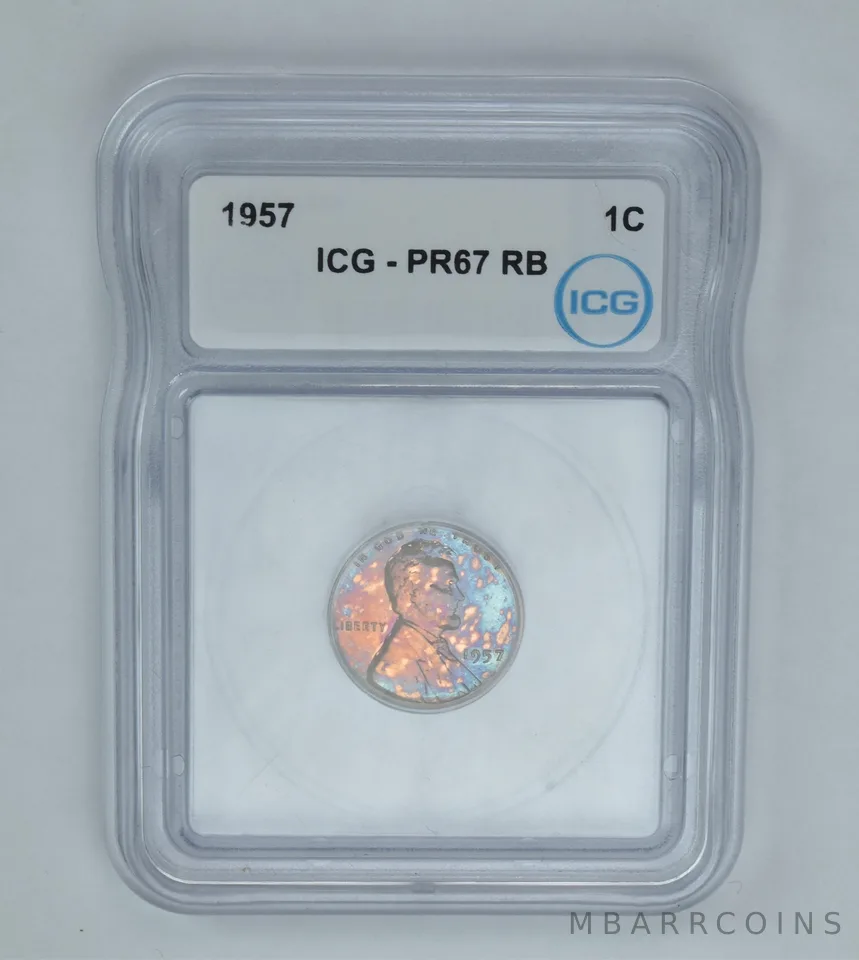 1957 Lincoln Wheat Cent PR67 RB ICG Beautiful Tone *0992