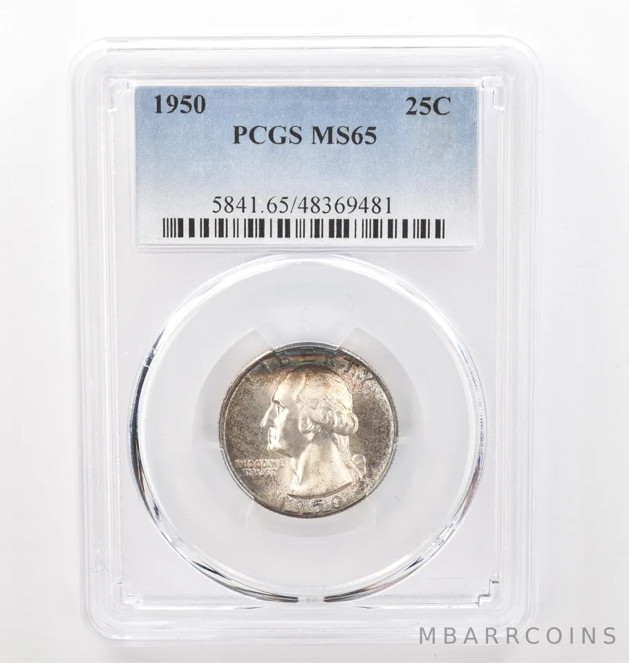 1950 Washington Quarter MS65 PCGS Beautiful Tone *2471