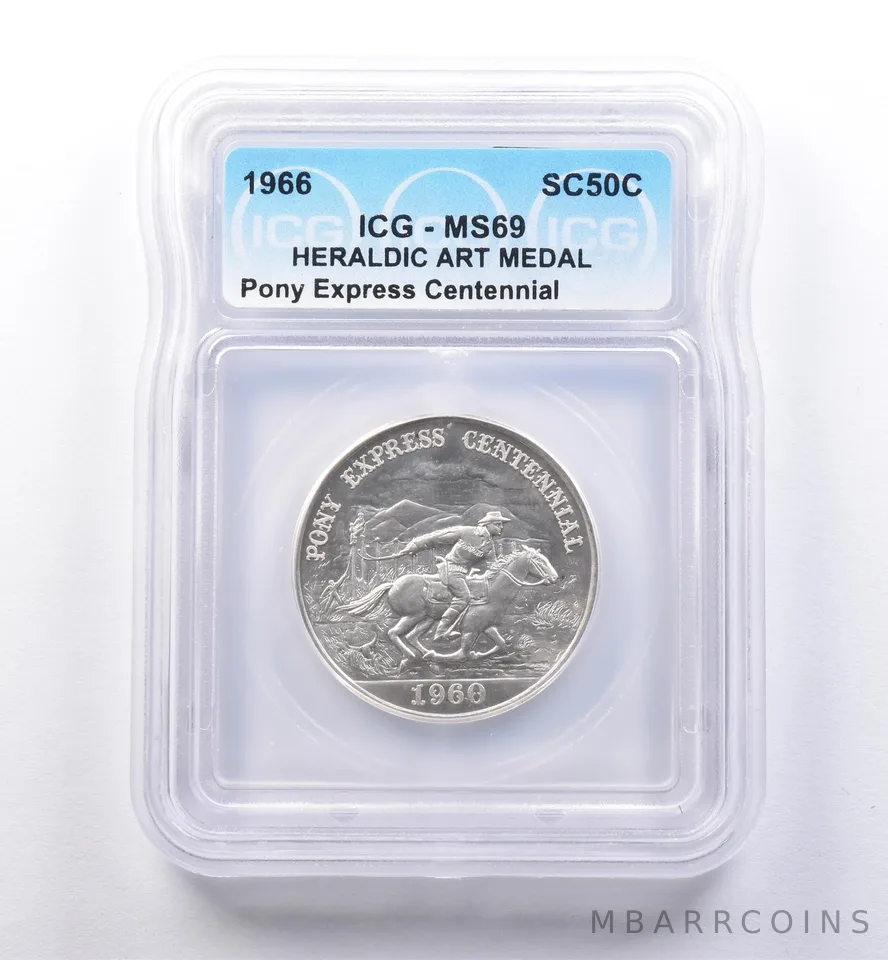 1960 So Called Half Dollar Pony Express Centennial MS69 ICG *8395