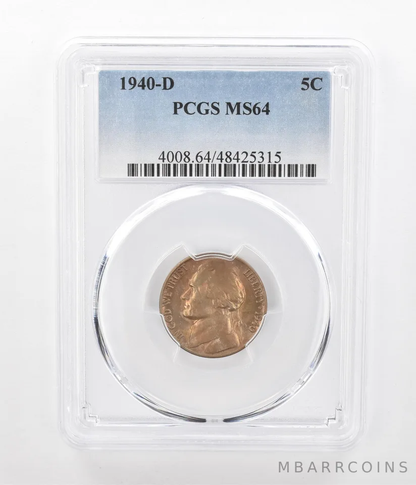 1940-D Jefferson Nickel MS64 PCGS Beautiful Tone *2393