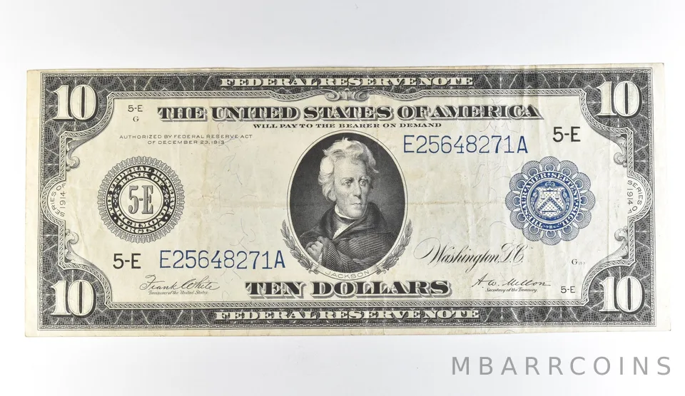 1914 $10 Richmond VA FRN Large Note Blue Seal *1644