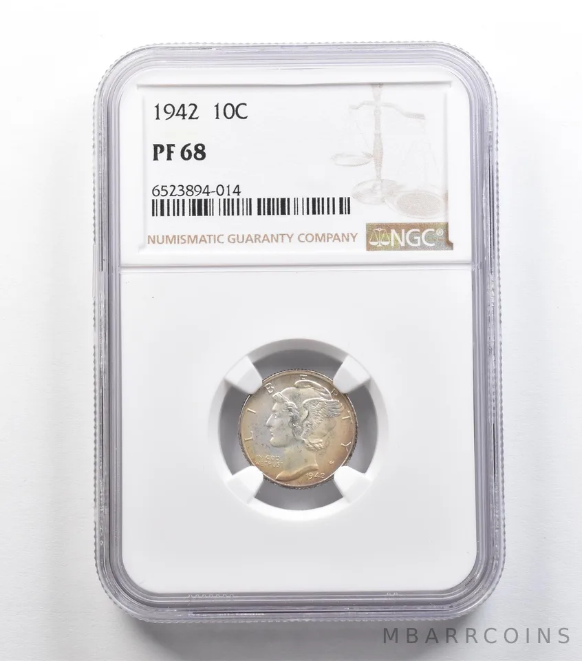 1942 Mercury Dime PF68 NGC *9166