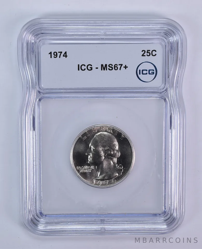 1974 Washington Quarter MS67+ ICG