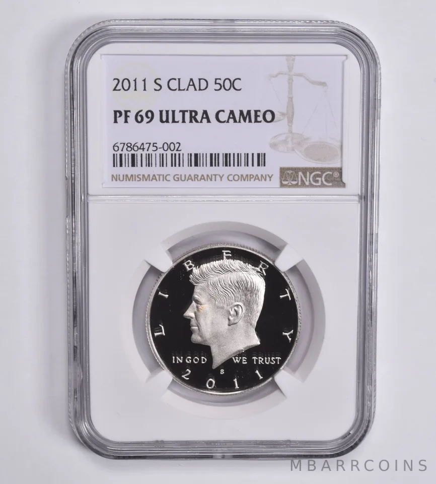 2011-S Kennedy Half Dollar CLAD 50c PF69 UCAM NGC Brown Lbl