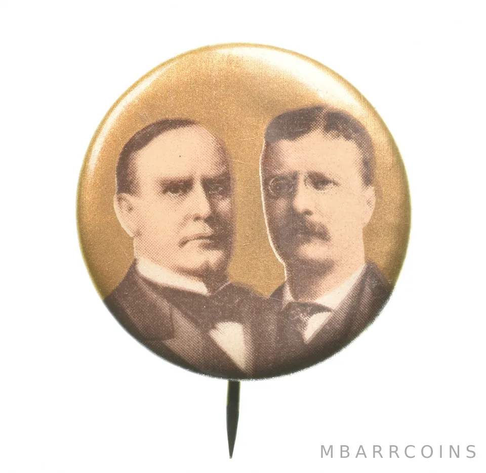 1900 McKinley & Roosevelt Campaign Button a4658