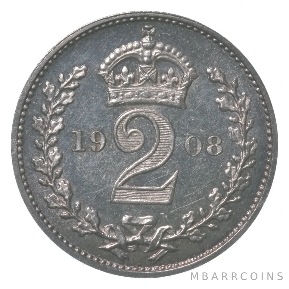 1908 Great Britain 2 Pence Maundy a8405