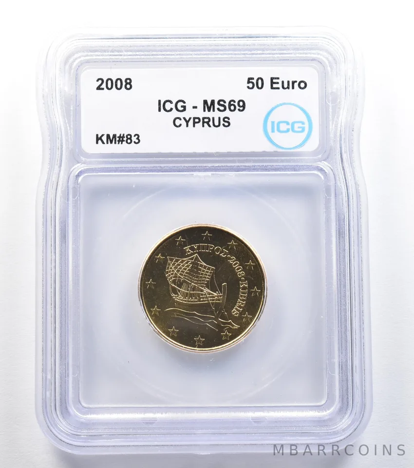 2008 Cyprus 50 Euro KM#83 MS69 ICG a8019