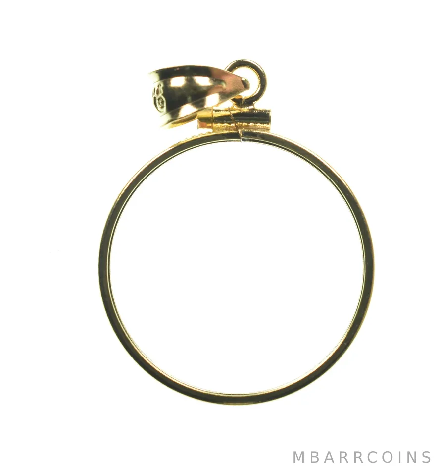 14K 22mm Gold Filled 1/4 Oz China Panda Coin Bezel Pendant Frame Edge *1310