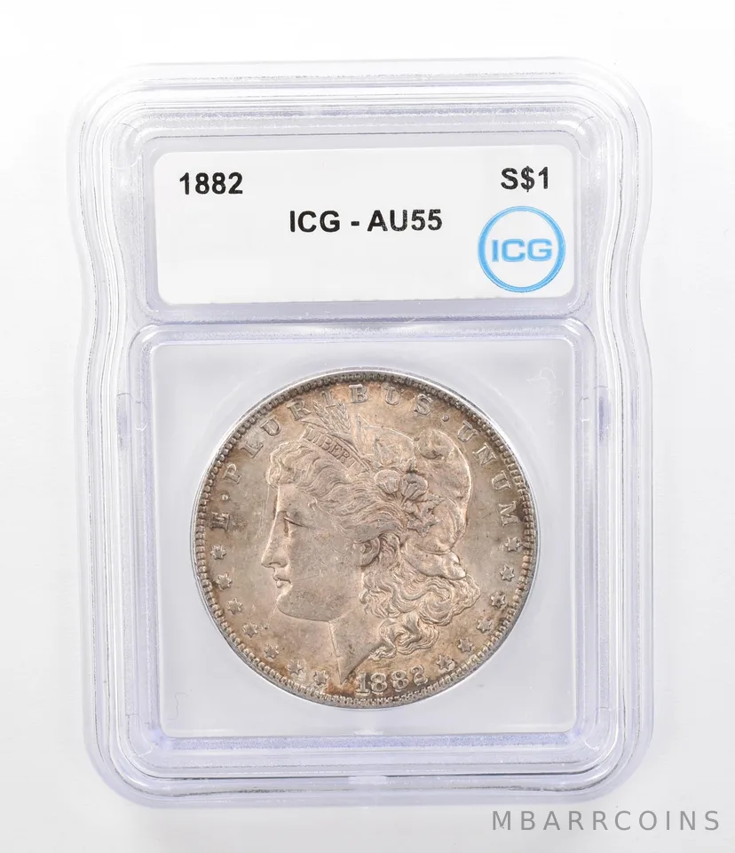 1882 Morgan Silver Dollar AU55 ICG Beautiful Tone *9772