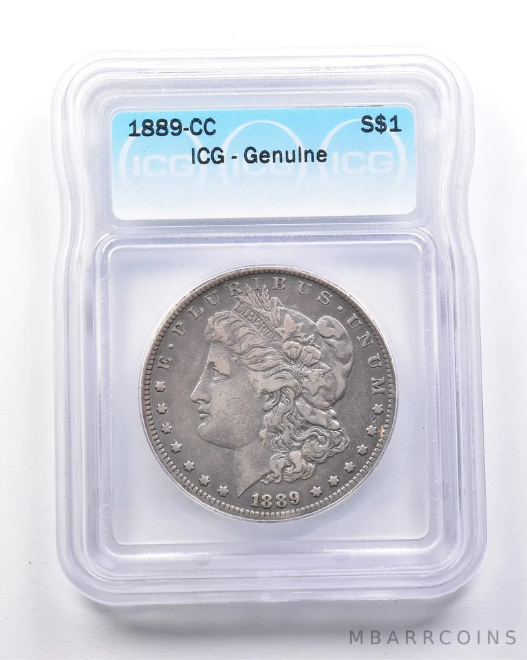 Genuine 1889-CC Morgan Silver Dollar ICG *6230