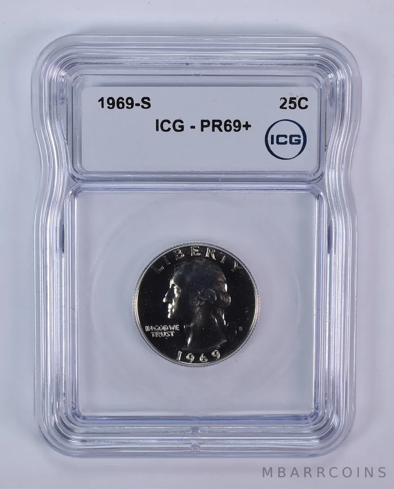 1969-S Washington Quarter PR69+ ICG
