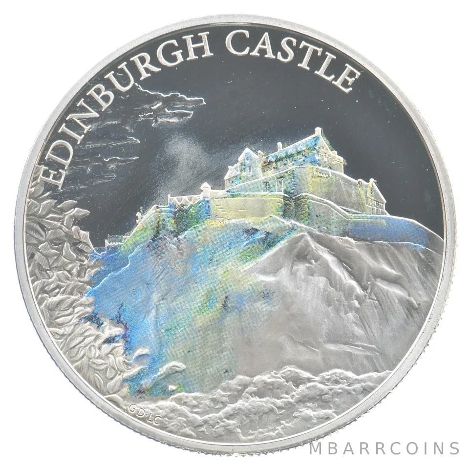 2017 Great Britain 5 Pounds Silver Edinburgh Castle Colorized *4231