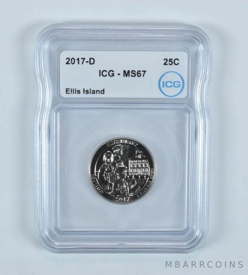 2017-D Washington Quarter ATB Ellis Island MS67 ICG