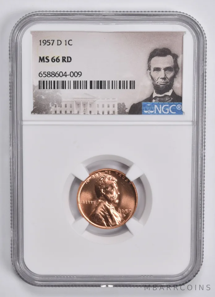1957-D Lincoln Wheat Cent MS66 RD NGC Special Lbl