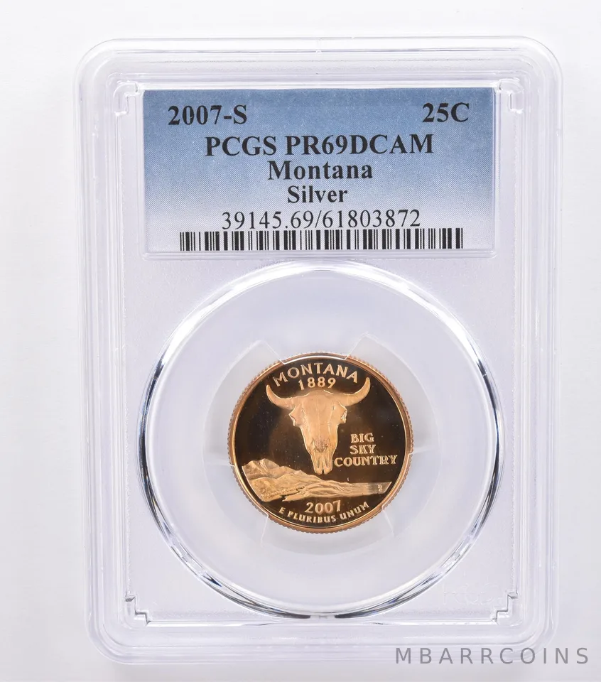 2007-S Washington State Quarter Montana Silver PR69 DCAM PCGS Nice Tone *8731