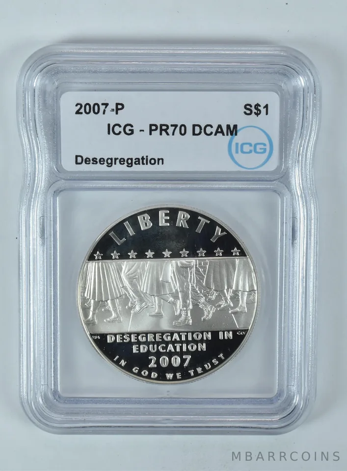 2007-P Desegregation Commemorative Silver Dollar PR70 DCAM ICG