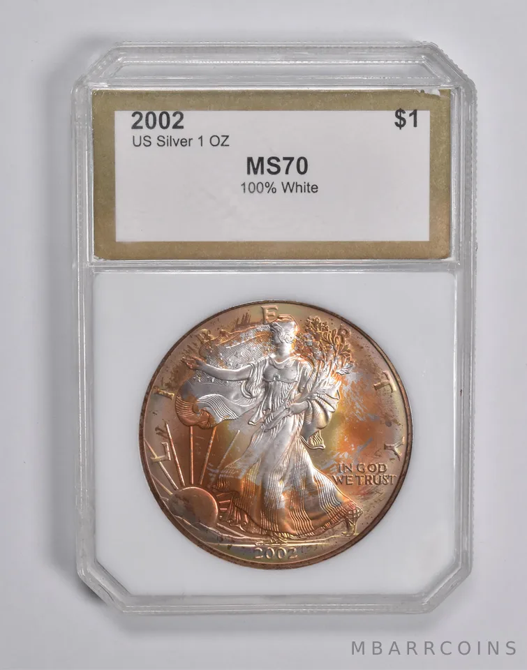 2002 American Silver Eagle 100% White Unc *6654