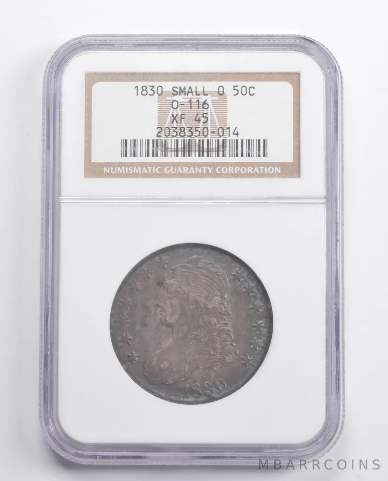 XF45 1830 Capped Bust Half Dollar Small O O-116 NGC *2602