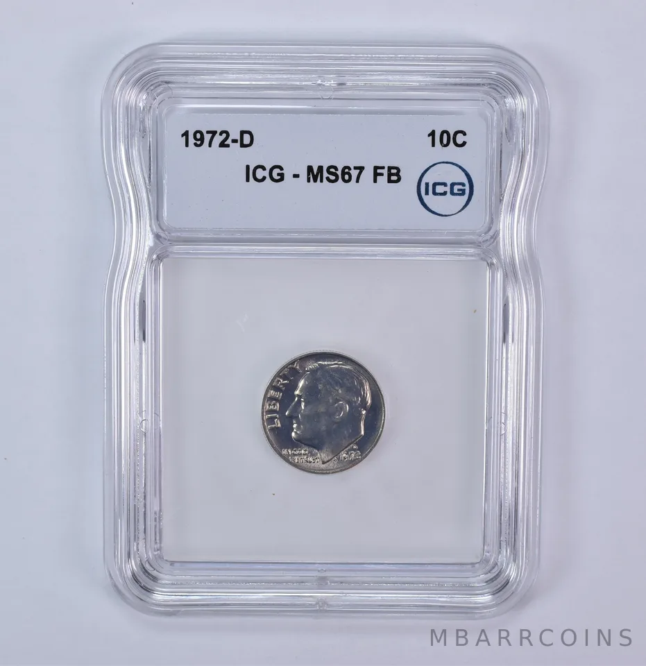 1972-D Roosevelt Dime MS67 FB ICG