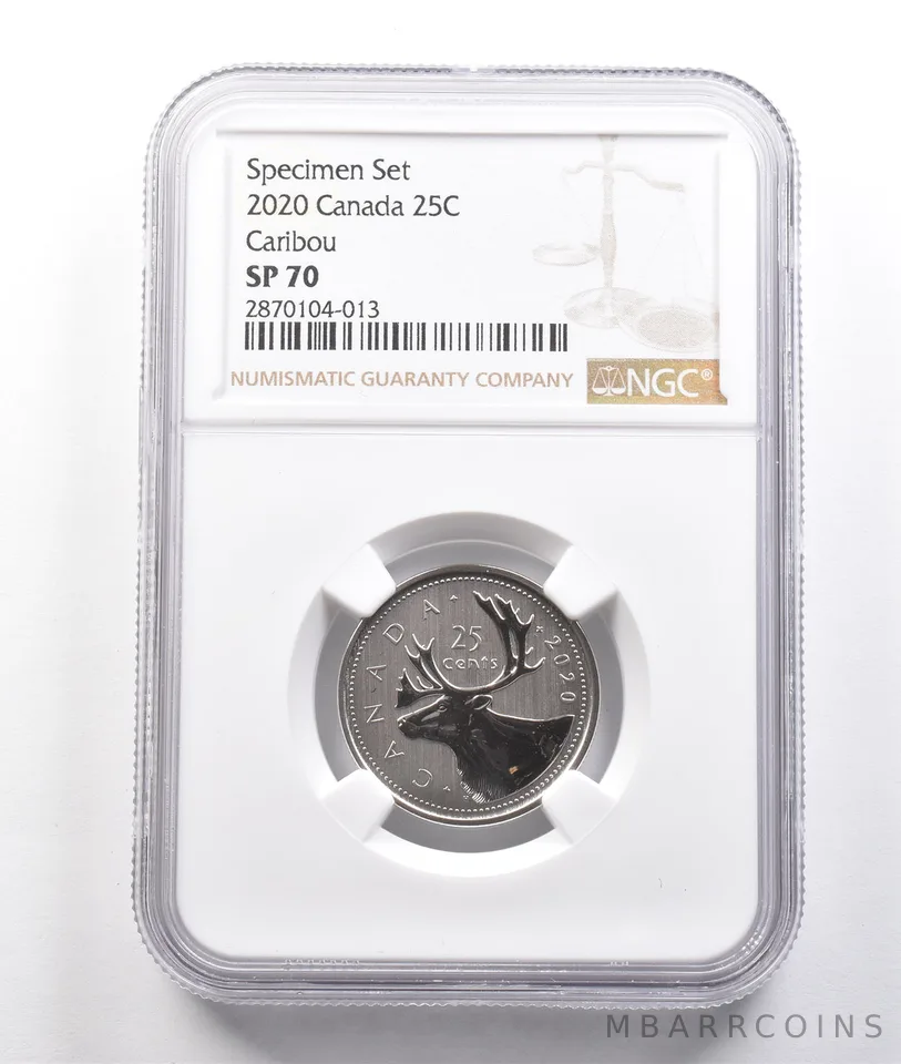 2020 Canada 25 Cents Caribou Specimen Set SP70 NGC *3801
