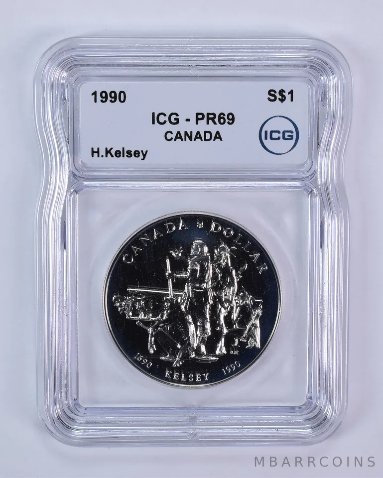 1990 Canada 1 Dollar Silver Henry Kelsey PR69 ICG