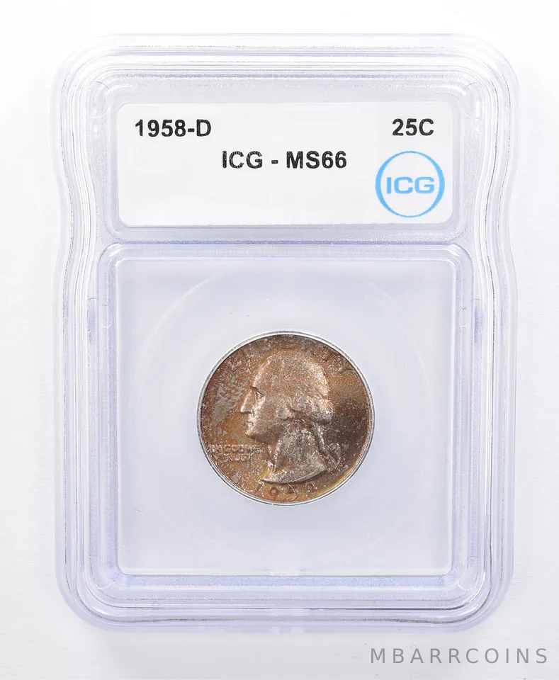 1958-D Washington Quarter MS66 ICG Beautiful Tone *8737