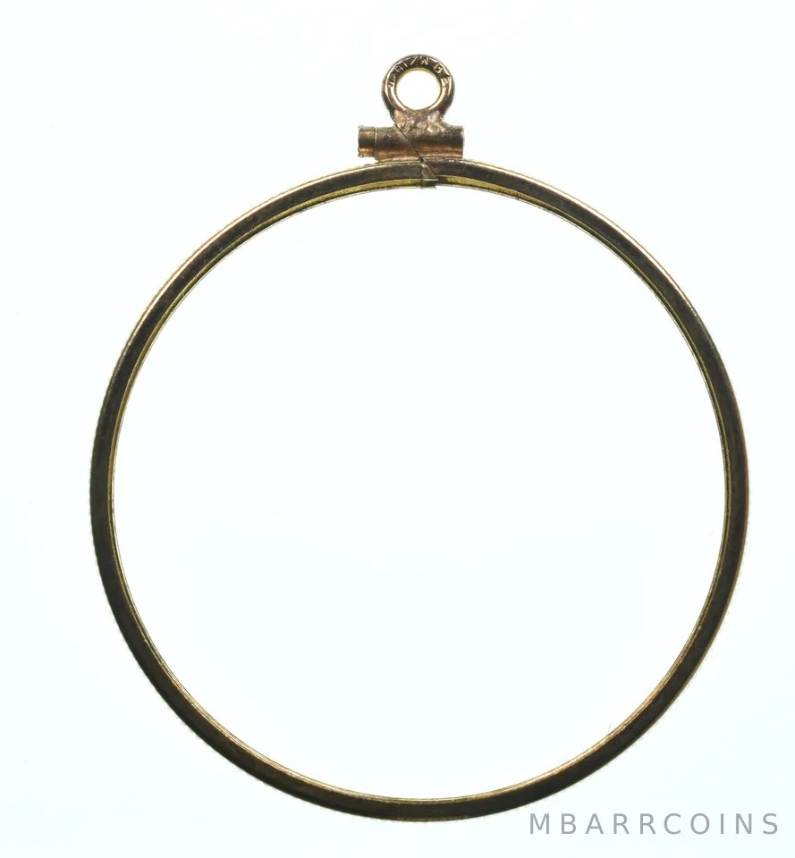12K 37.08mm Gold Filled 100 Corona Austria Coin Bezel Pendant Frame Edge *1453