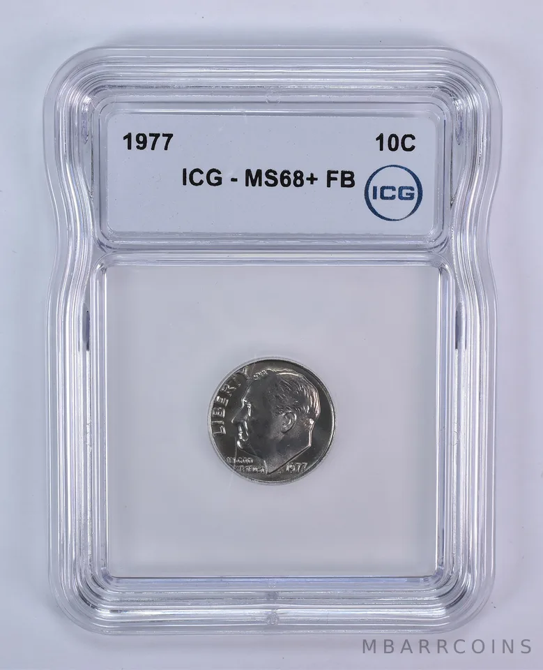 1977 Roosevelt Dime MS68+ FB ICG