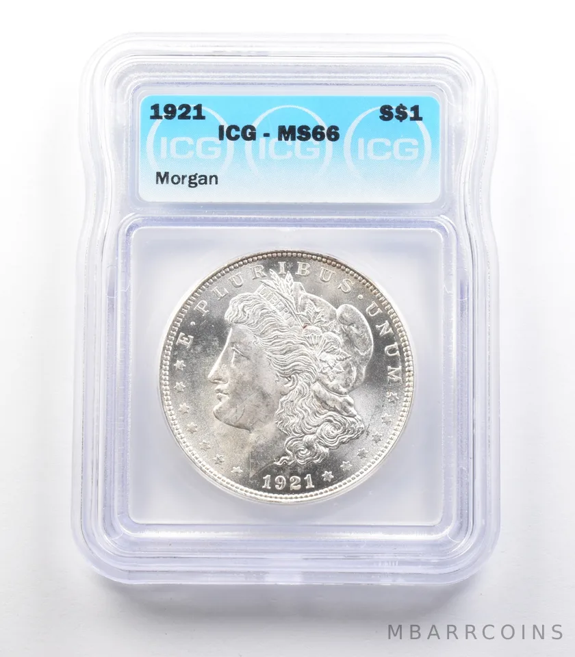 1921 Morgan Silver Dollar MS66 ICG a2432
