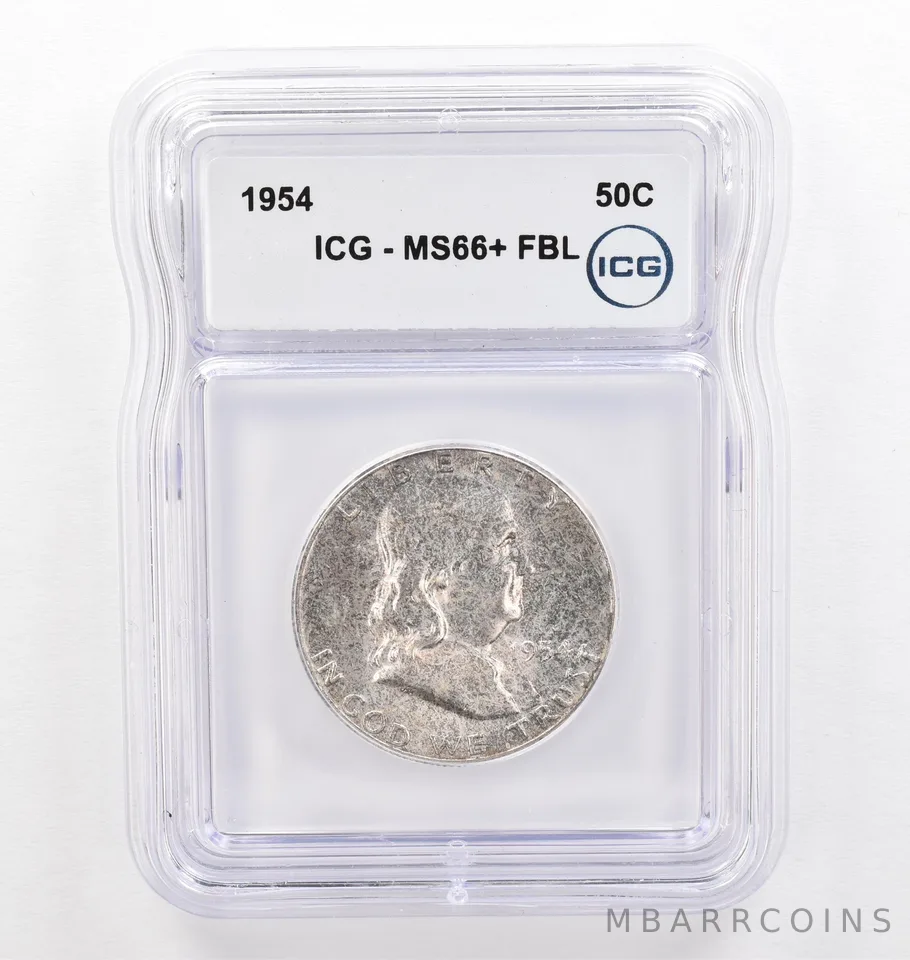 1954 Franklin Half Dollar MS66+ FBL ICG Beautiful Tone *0227