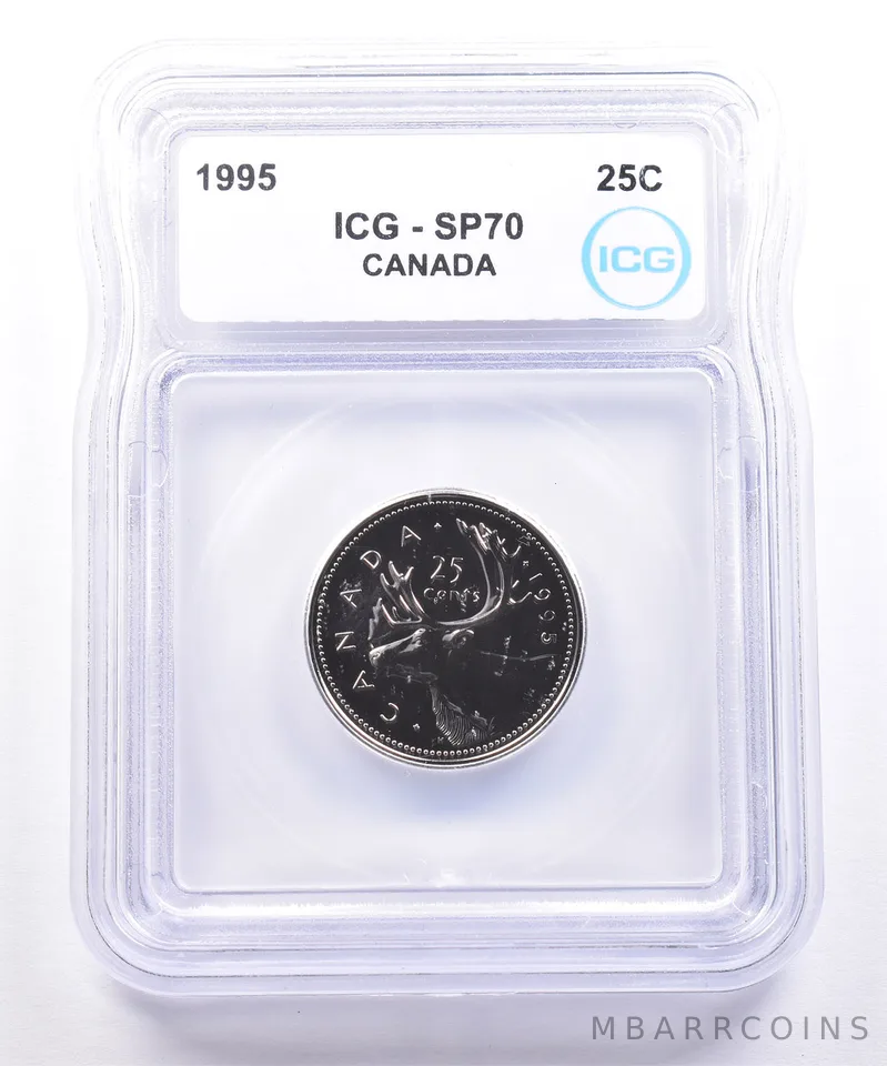 1995 Canada 25 Cents Caribou SP70 ICG