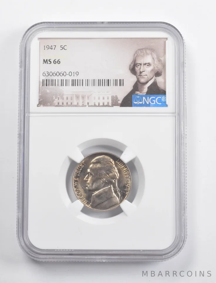 MS66 1947 Jefferson Nickel NGC a3492
