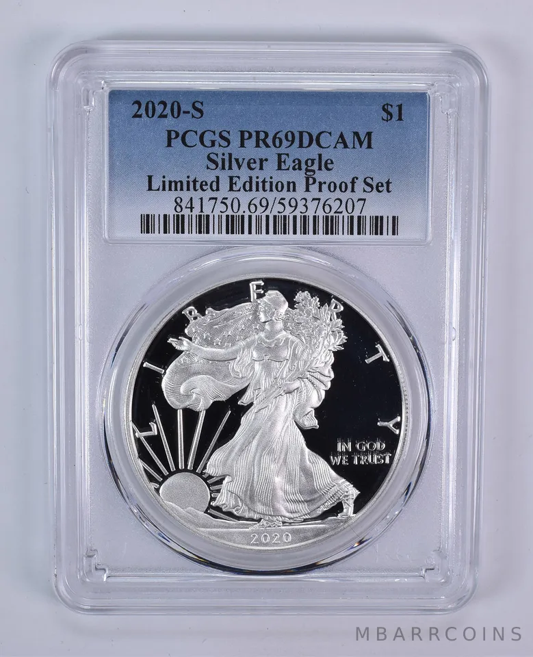 2020-S American Silver Eagle PR69 DCAM PCGS Blue Label