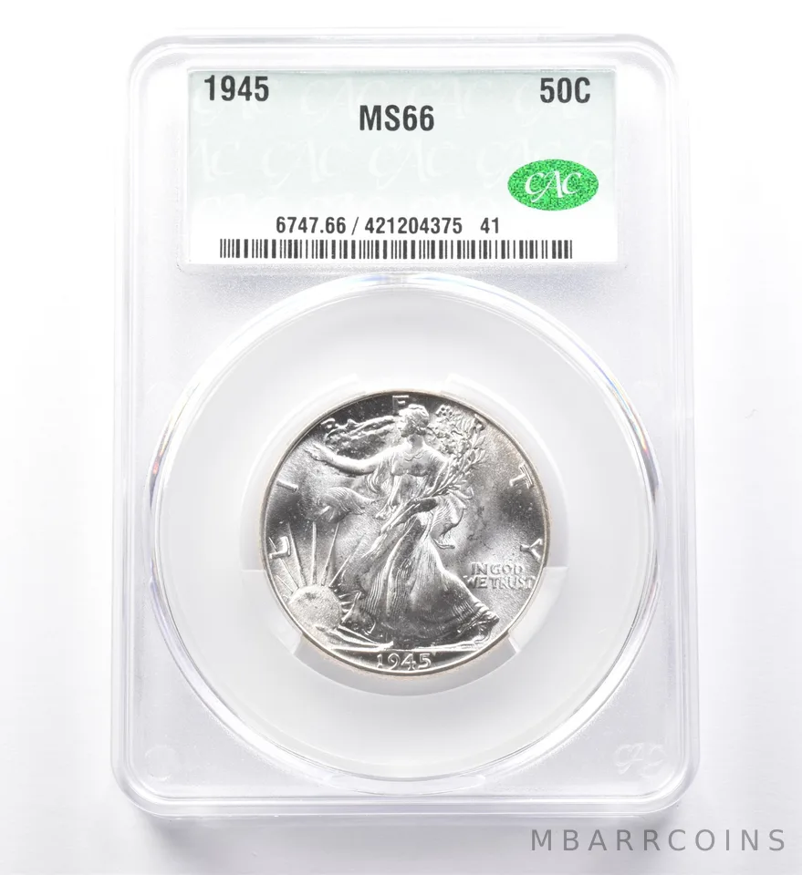 1945 Walking Liberty Half Dollar MS66 CAC *0020