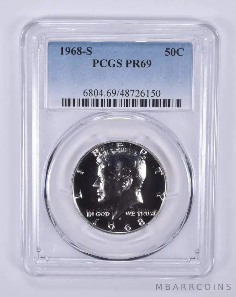 1968-S Kennedy Half Dollar PR69 PCGS Blue Label