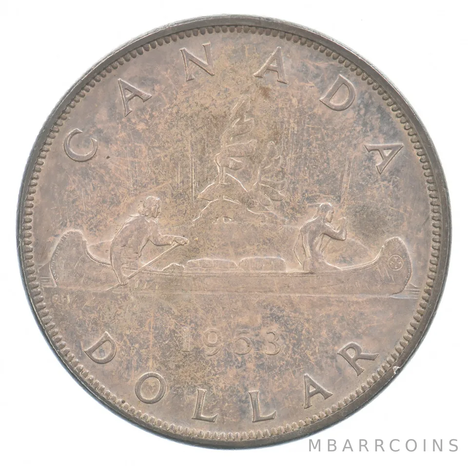 1953 Canada 1 Dollar Silver Beautiful Tone *4306