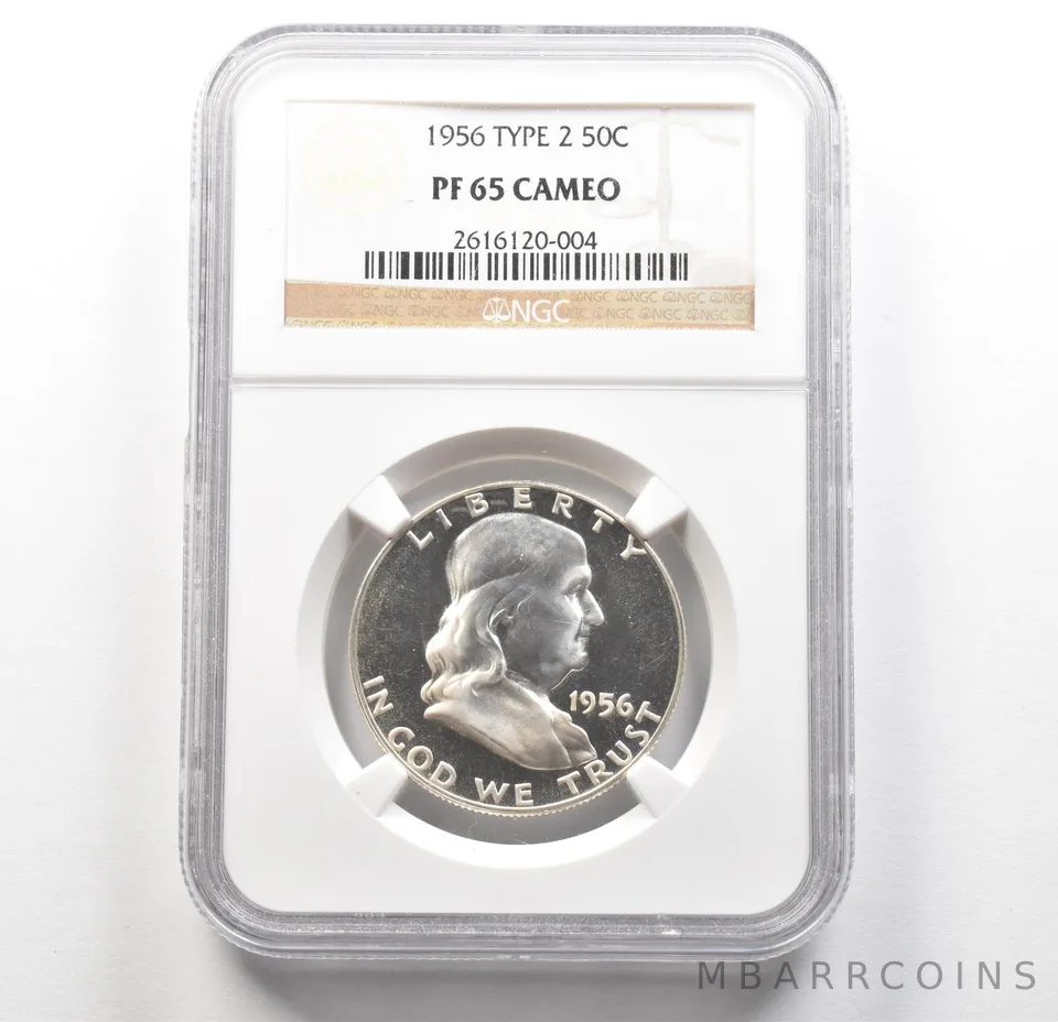 1956 Franklin Half Dollar Type 2 PF65 Cameo NGC a6250