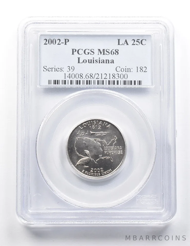 2002-P Washington State Quarter Louisiana MS68 PCGS a9411