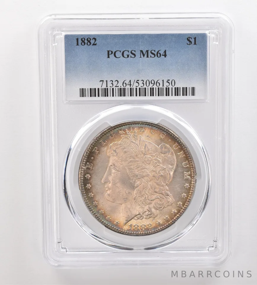 1882 Morgan Silver Dollar MS64 PCGS Beautiful Tone *3224