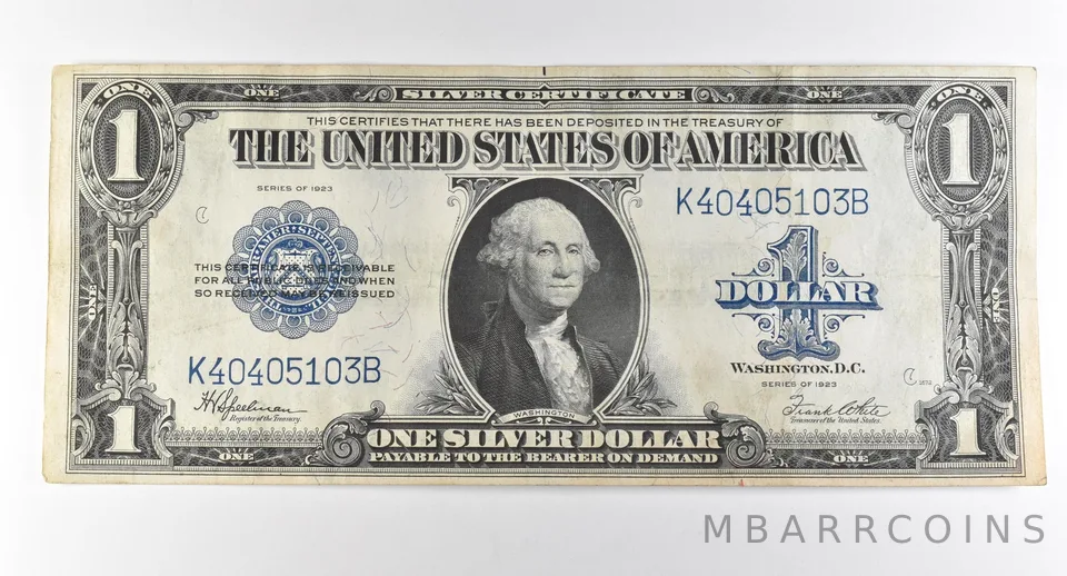 1923 $1 Silver Certificate Large Note Blue Seal *2953